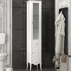 Opadiris Шкаф-пенал для ванной Брунелла 37.5 R белый матовый – фотография-1